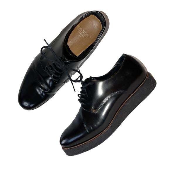 Royal RepubliQ Shoes - Royal RepubliQ Lace Up Black Leather Derby Oxford Shoe Loafer Size 38